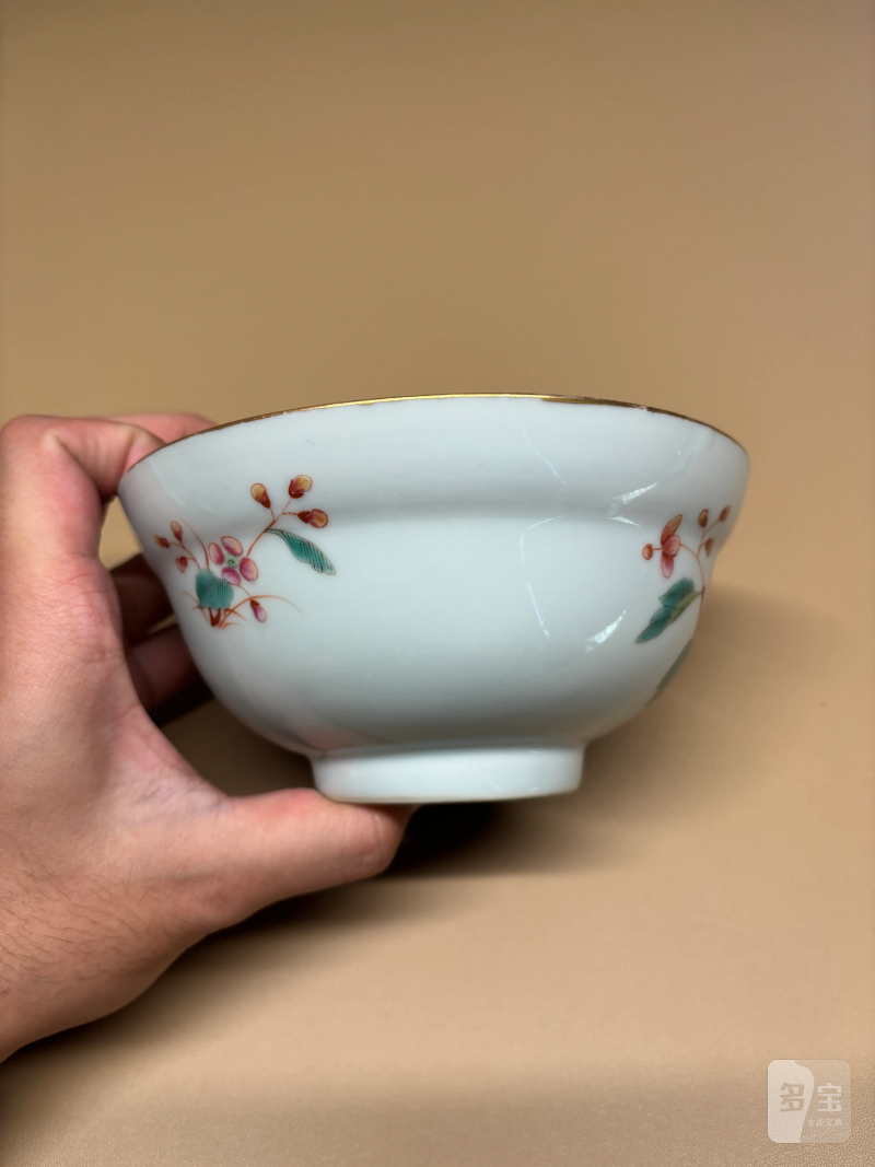 清宣统 粉彩花卉纹盖碗 - 图5